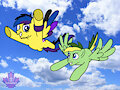 Flying together in the blue sky by BigPandaSebArts