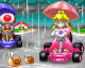 Toad and Peach at GBA Luigi Circuit by SpyrotheDragon2022