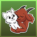 Cute cuddles with YCH :3 Sticker for FriskyRedSquirrel by AlexUmkaArt