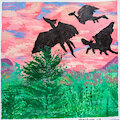 "Dragons Dancing In the Sky" (Painting for Sale)