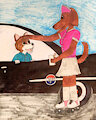 Car Hops are Cute and Friendly - Gift Drawing by moyomongoose