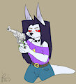 Kirae with her gun by PsychoPolecat