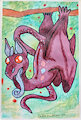 "Chiroptera" Wyvern (Mixed Media Painting for Sale) by draconicdreamsart