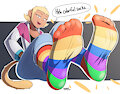 Makoto's rainbow socks by QuiteSplendid