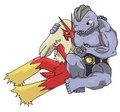 Pokecouples_Machoke and blaziken