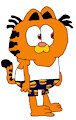 Garfield in his Undershirt and Boxers