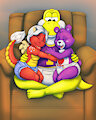 Sibling Snuggles BY MrRipper (colored by Dragoan) by iedino