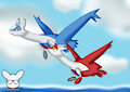 Latias and Latios Soaring