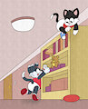 Shelf Kitties -By MrVonFuzzlebutt-