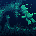 [pixel art] Exploring underwater