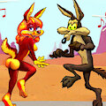 Dos Coyotes; Desert Dancing by mreiof