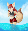 Fennec Fox Girl on Beach