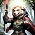 Wolf Warrior With Lightsaber