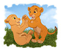 Nala and Simba playing