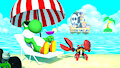 Yoshi at GBA Shy Guy Beach by SpyrotheDragon2022