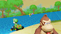 Yoshi and DK at GBA Riverside Park by SpyrotheDragon2022