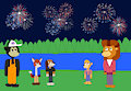 Watching Firework in River on 4th of July by sebashton