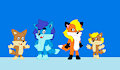 Anthonitecus and Astraligor along with Alycia and Nora in Bluey style