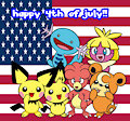 Happy 4th of july by the pichu posse! by Bunearylover123