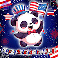 A adorable patriotic panda for a belated 4th of July 2024