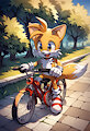 Tails riding a bicycle by ManOfTheWest