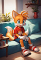 Tails watching TV by ManOfTheWest