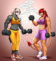 [C] Liz and Skye's Dumbbell Bicep Curling Contest by MykeGreywolf