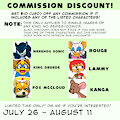 NEW COMMISSION DISCOUNT (LIMITED TIME ONLY)