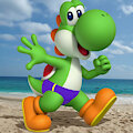 Yoshi with his New Purple Speedo - AI + Edition