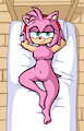 Amy Rose laying on the bed by carelesschomper