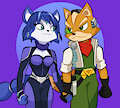 Fox And Krystal (Art By DignityDingus) by Zoojames512