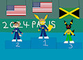 Paris Olympics 2024 Men's 110M Hurdles Medal Ceremony by MegaManstitch87