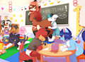 Classroom Free Time (YCH) by GushoAfterDark