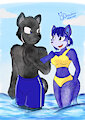 Panther and Krystal at the beach