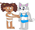Anne Boonchuy and Daisy the Wolf in their Underwear by DisneyBlueyFan