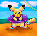 beach inflatable pikachu doodle