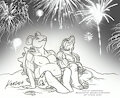 Watching the fireworks by Ashkihyena