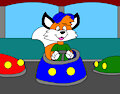 Billy the Fox Ride on a Bumper Car