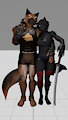 Brown & Crimson - wolf couple