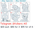 Telegram Stickers #2 - YCH (OPEN) by GushoAfterDark