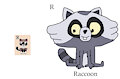 Reggie in R is for Raccoon of Animal Alphabet #1