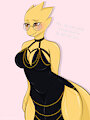 Alphys in that meme dress by Vammatar