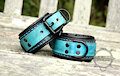 Aqua and Charcoal Cuffs [Sold]