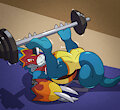 flamedramon needs a spotter by argonvile