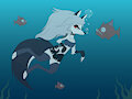 A famous wolf girl  finally underwater by darkbunny666