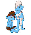 Caving smurf and smurf aztec by vasan