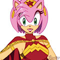 Amy Rose Wonder Woman - Fanart by IndigoCat1