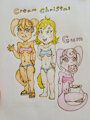 My Dragonball sona OC selves - Me Christal, Cream and Gum by FidelTheMouse