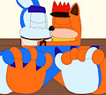 Crash and Ripper Roo Kiss and Play Footsies