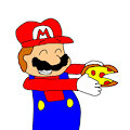 mario with pizza